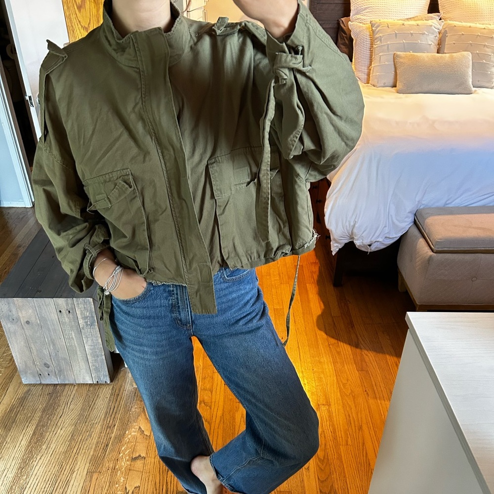 Emory Park olive green cropped jacket